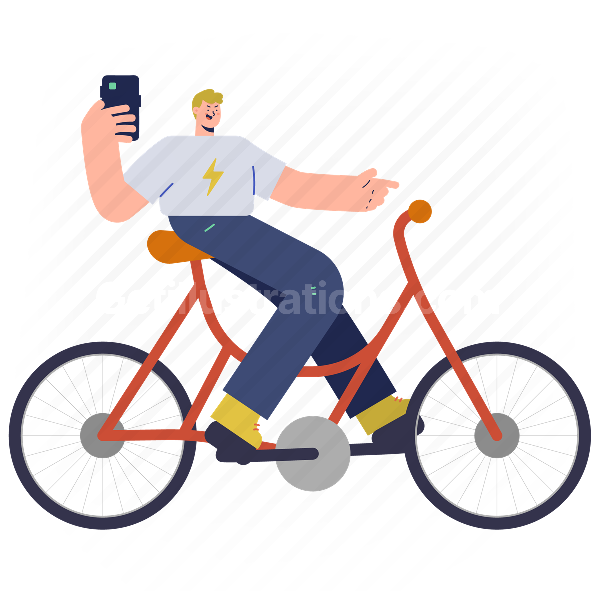 man, smartphone, phone, mobile, bike, travel